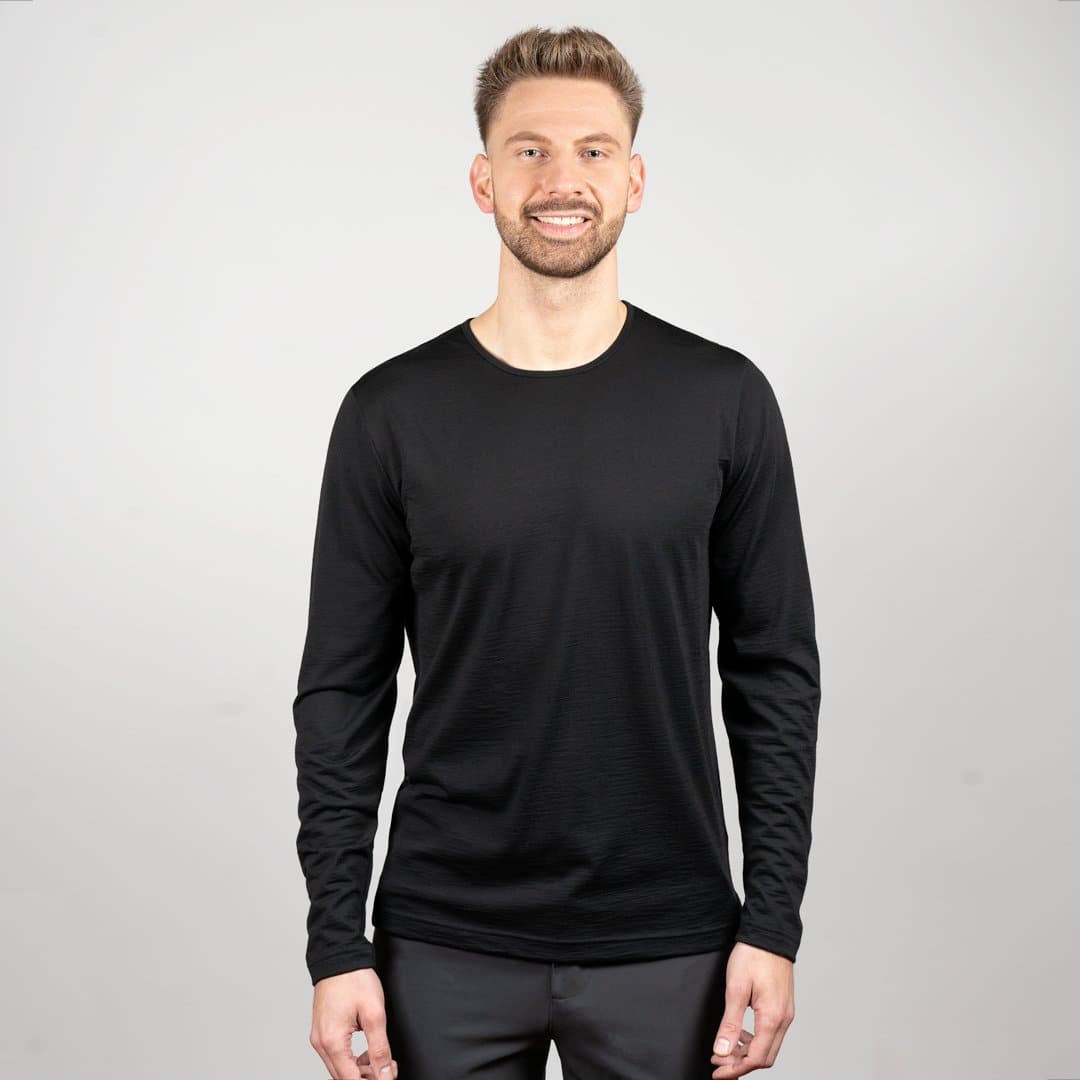 Nexural Pure Merino Langarmshirt Schwarz