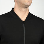 Nexural Premium Merino Zip Jacke Schwarz Kragen mit Reißverschluss