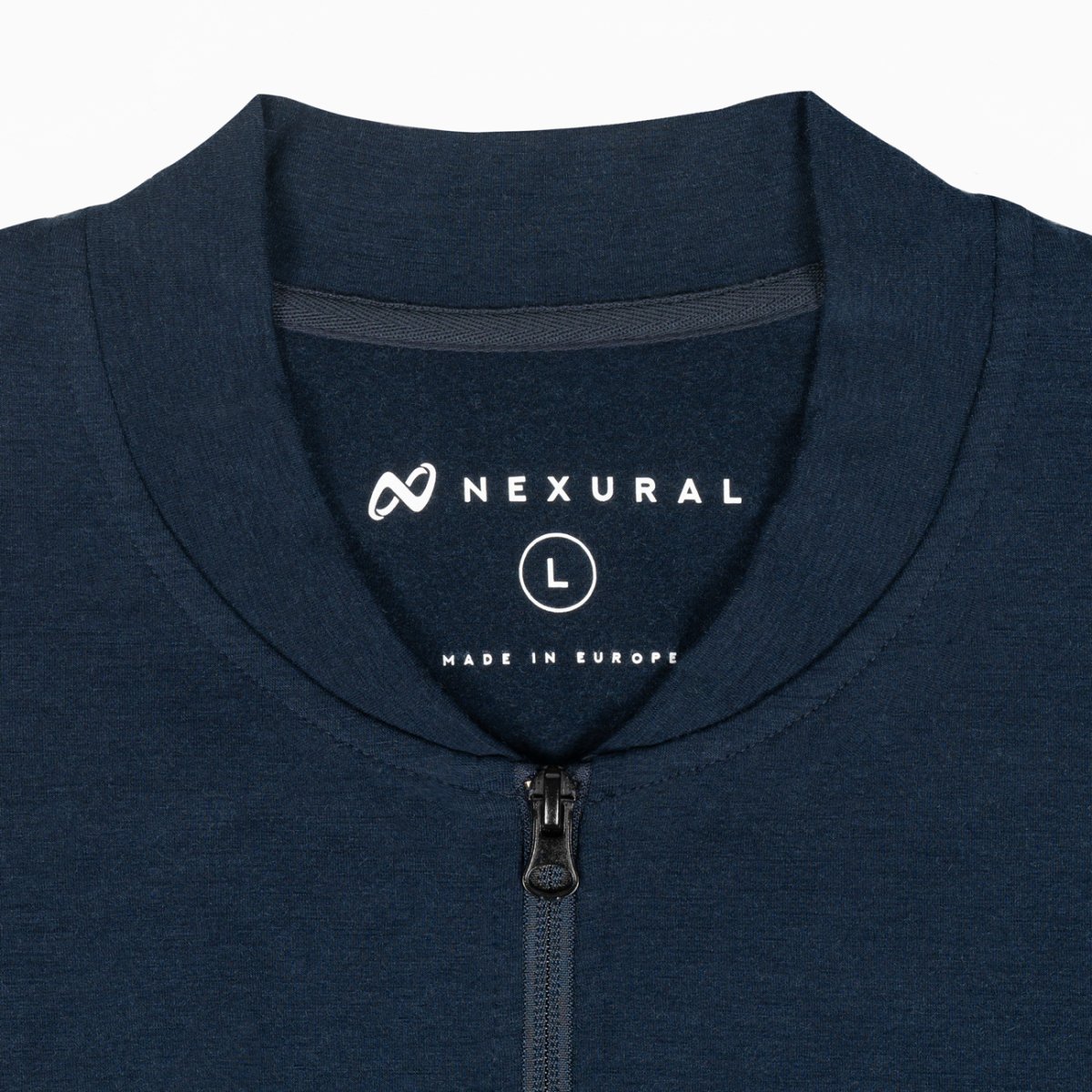 Nexural Premium Merino Zip Jacke Navy Kragen