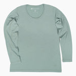 Nexural Pure Merino Langarmshirt Damen Mintgrün flach liegend