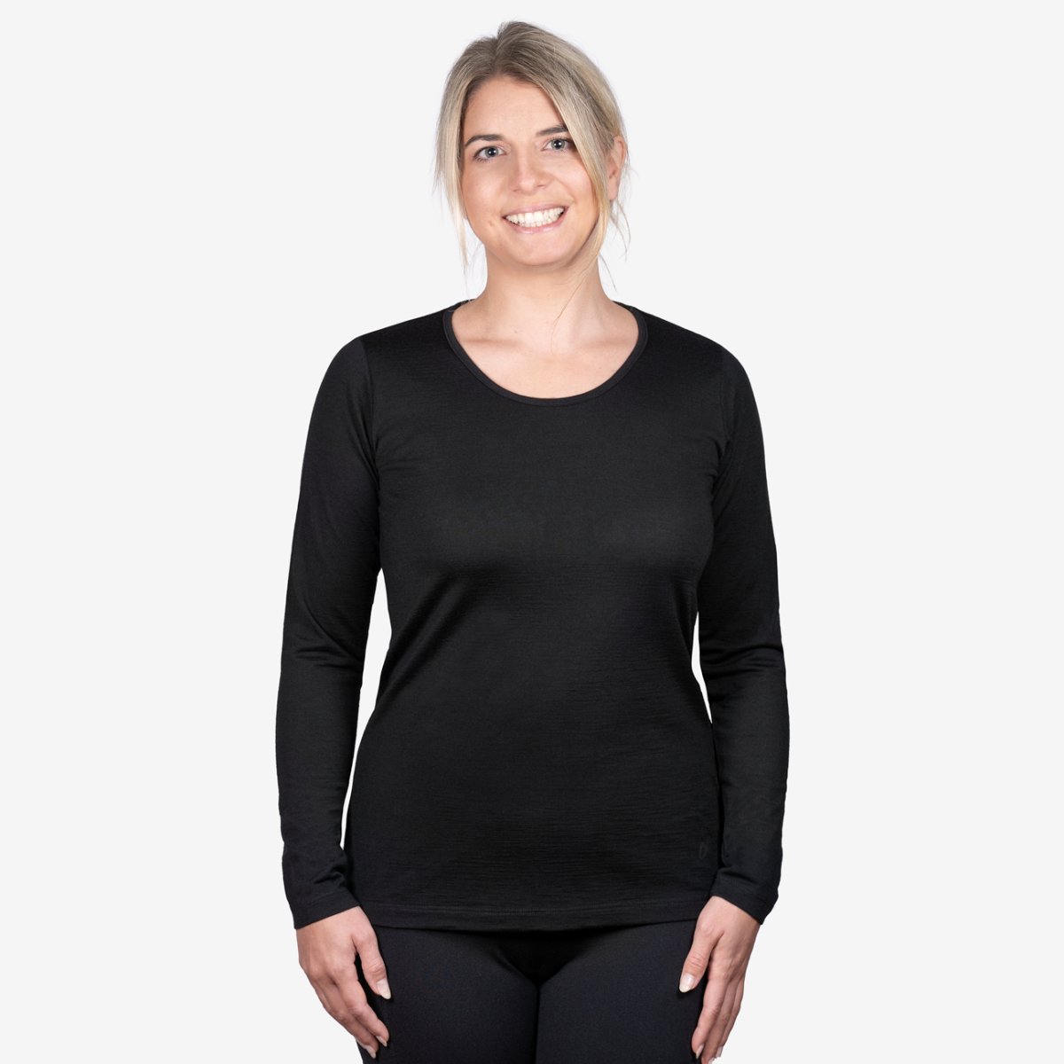 Nexural Pure Merino Langarmshirt Damen Schwarz