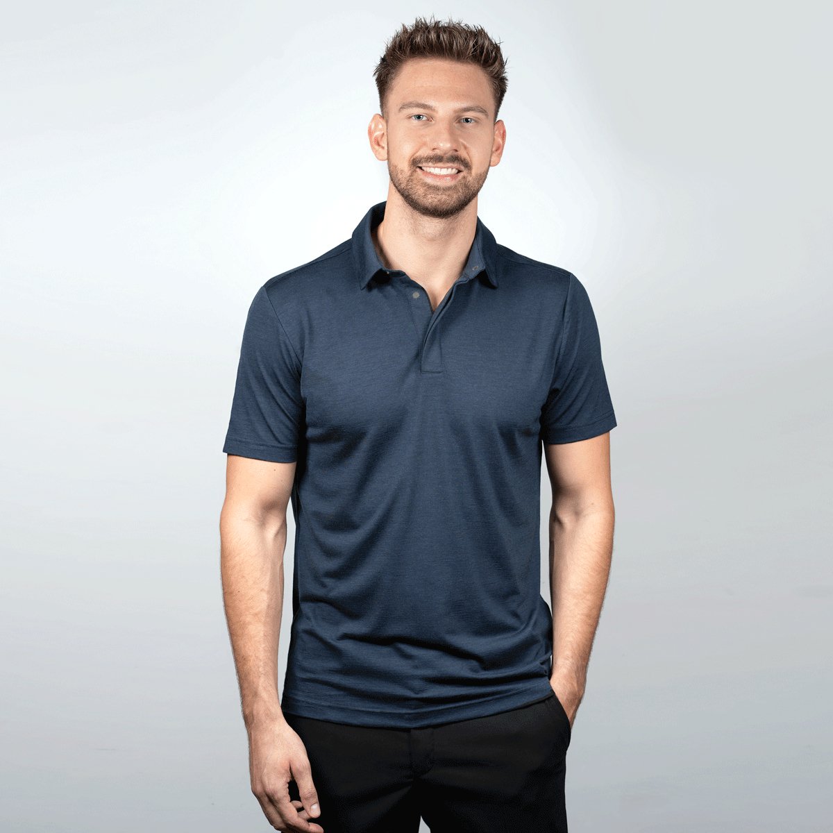 Nexural Pure Merino Poloshirt Navy